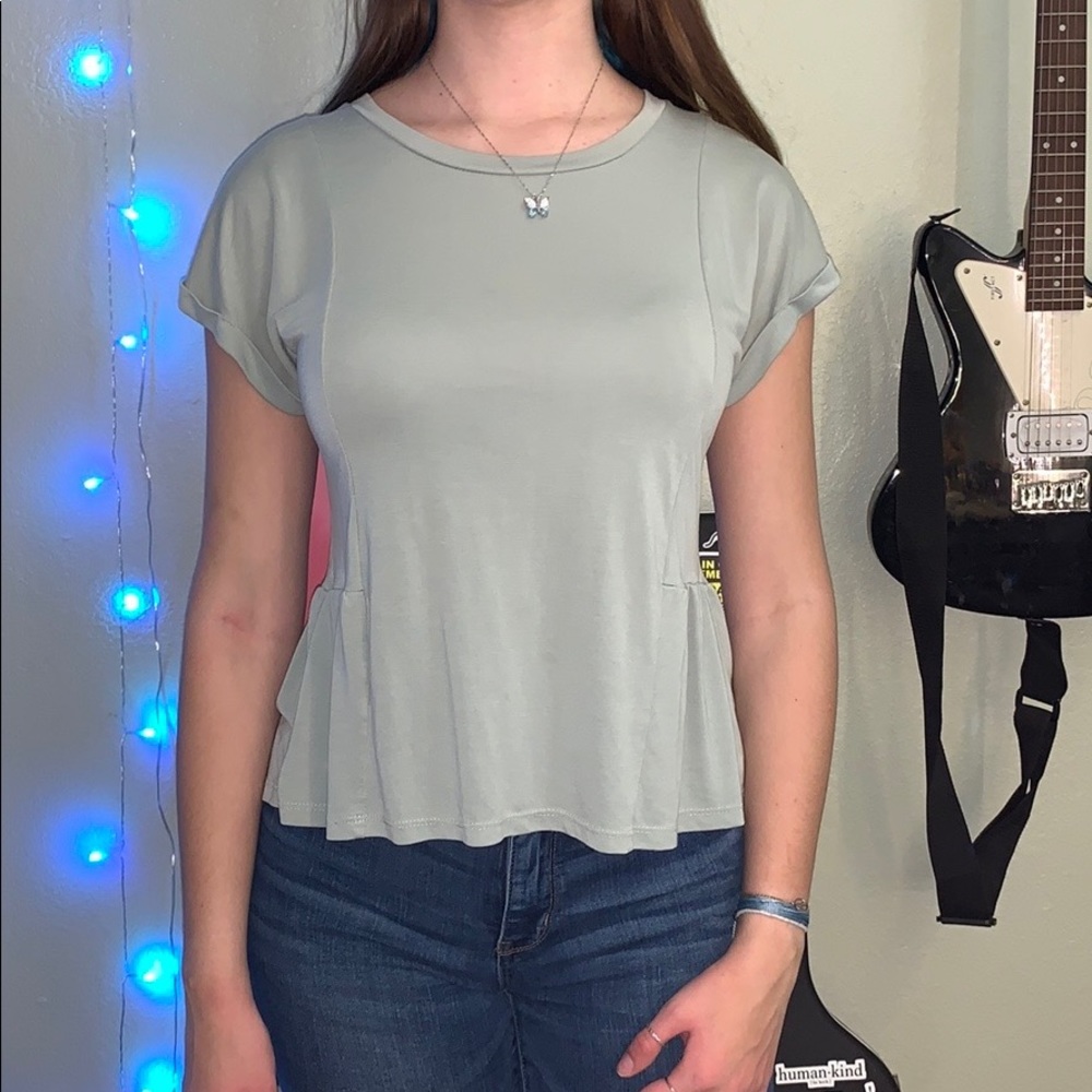 Green Peplum Shirt